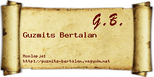 Guzmits Bertalan névjegykártya