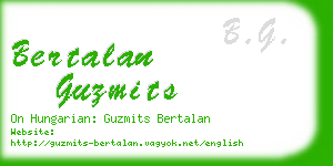 bertalan guzmits business card